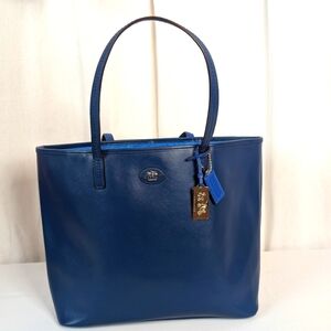Coach Blue Large City Tote Bag With 2 Hang Tags